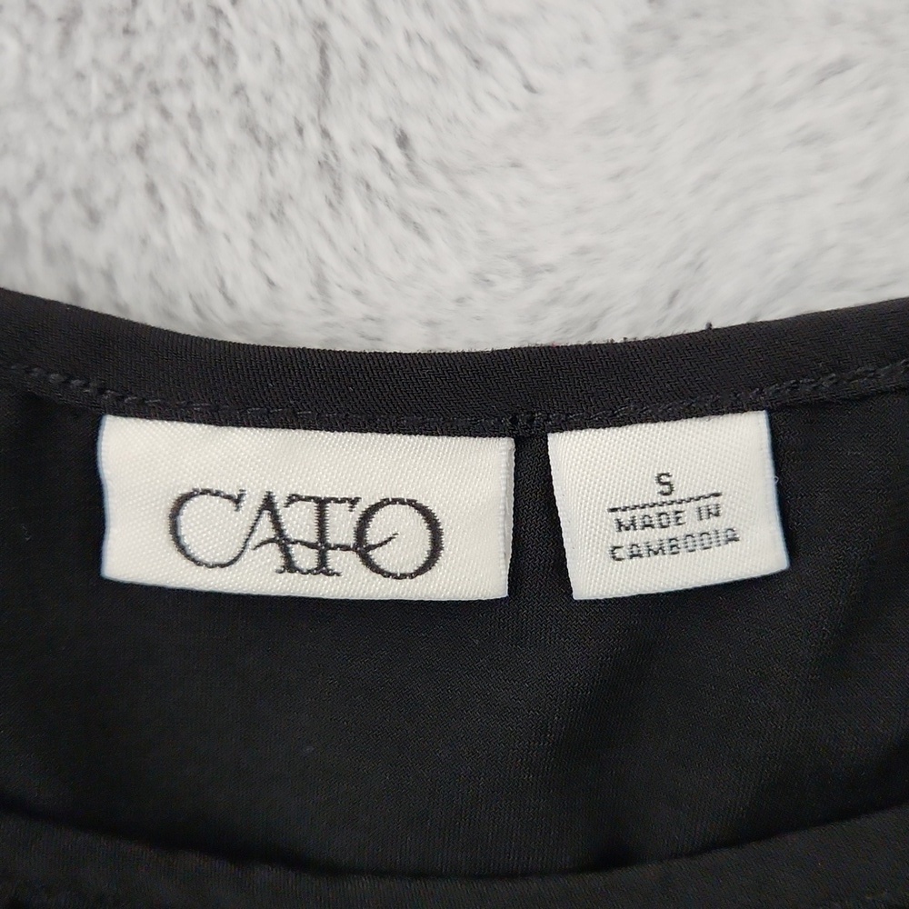 CATO women's black blouse with gold sequins size S - Picture 8 of 12